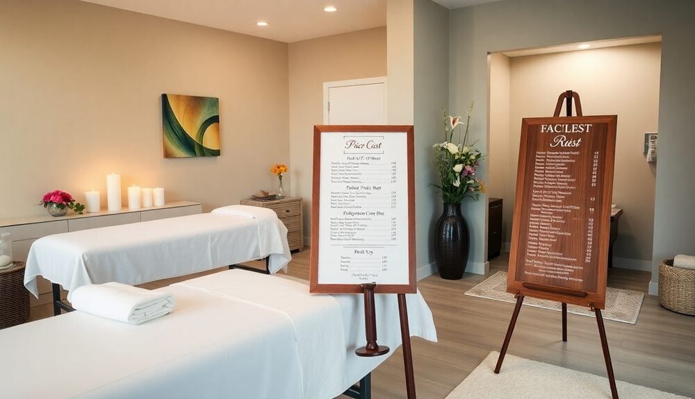 spa treatments and pricing