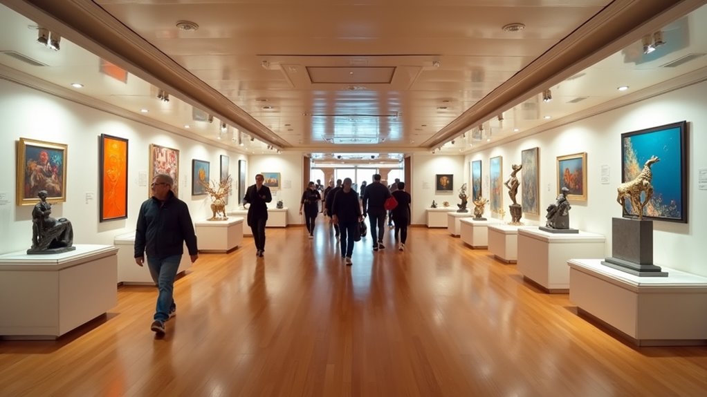 floating art galleries at sea