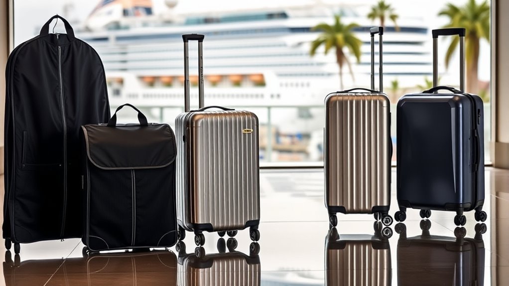 garment bags or suitcases