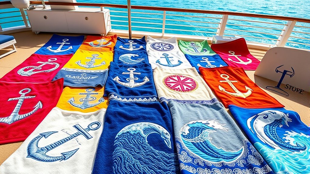luxury embroidered vacation towels