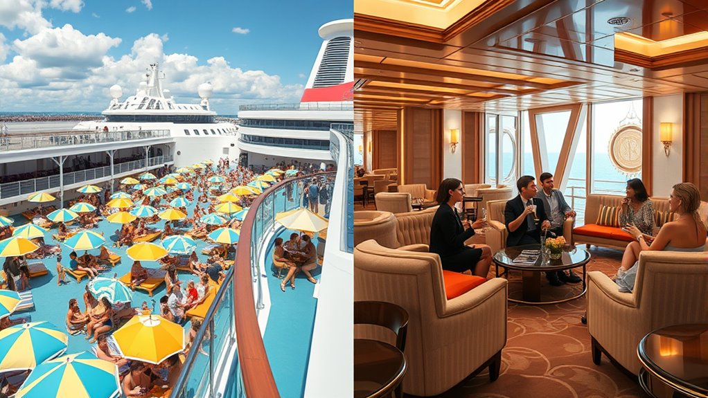 mainstream versus luxury cruise preferences