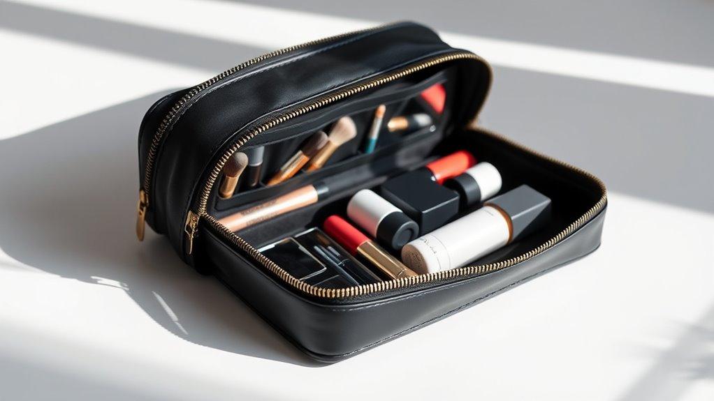 travel friendly flat cosmetic bag