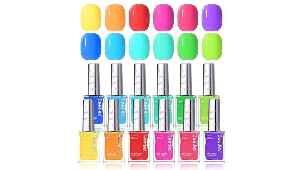 12 color neon beetle nails