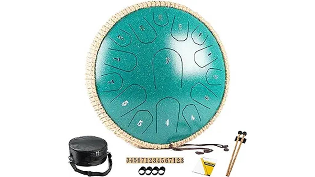 13 inch malachite green drum