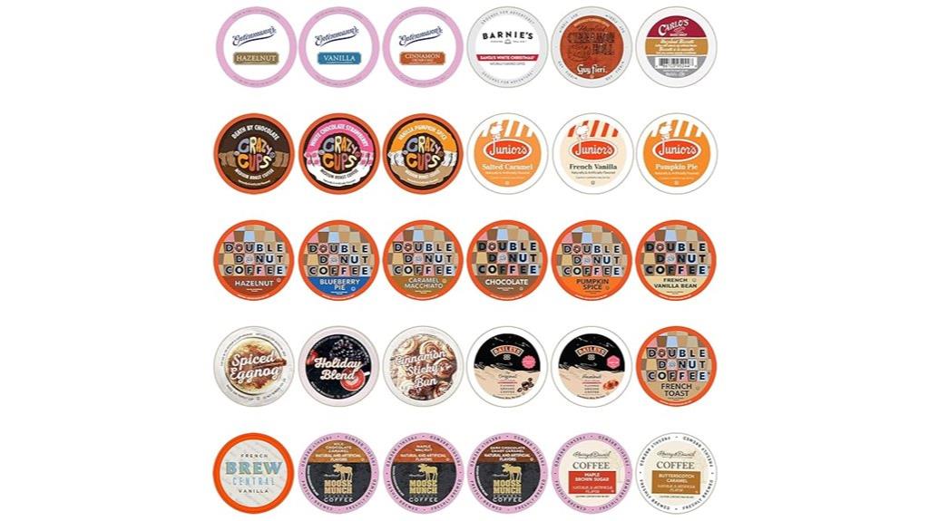 assorted coffee flavor sampler