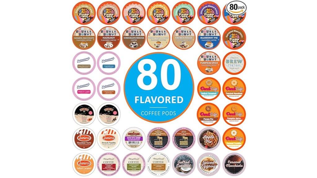 assorted flavored coffee pods