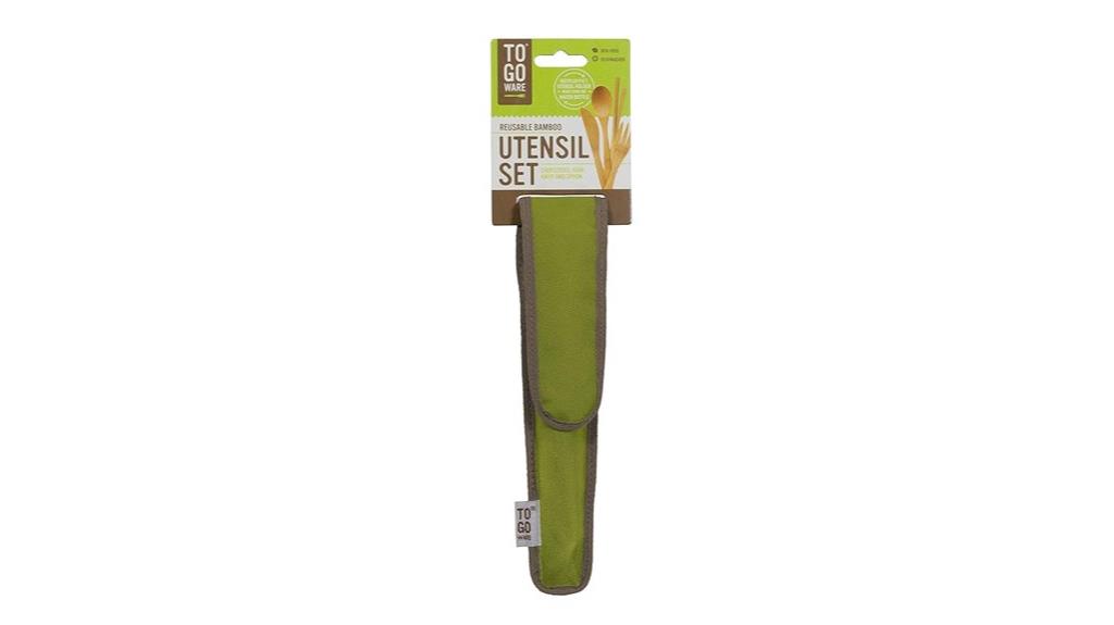 bamboo utensils with case
