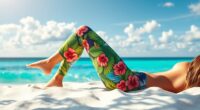 beach inspired tropical leggings