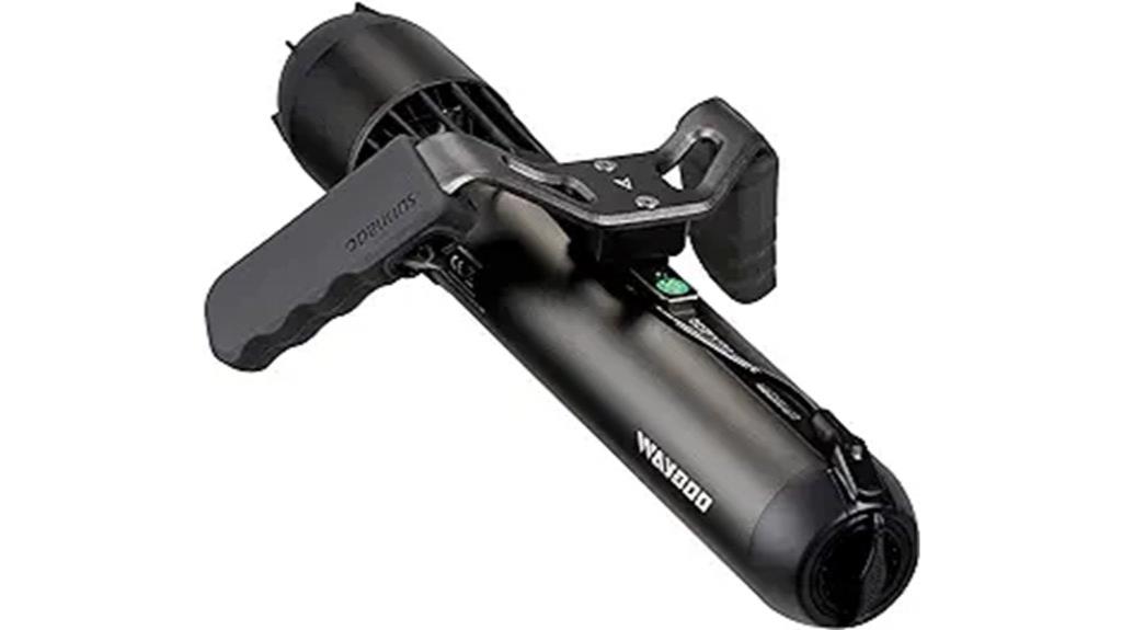 black and red underwater scooter