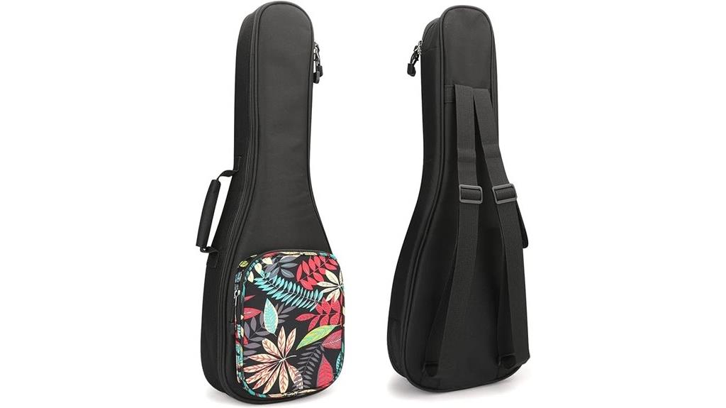 black leaf ukulele bag