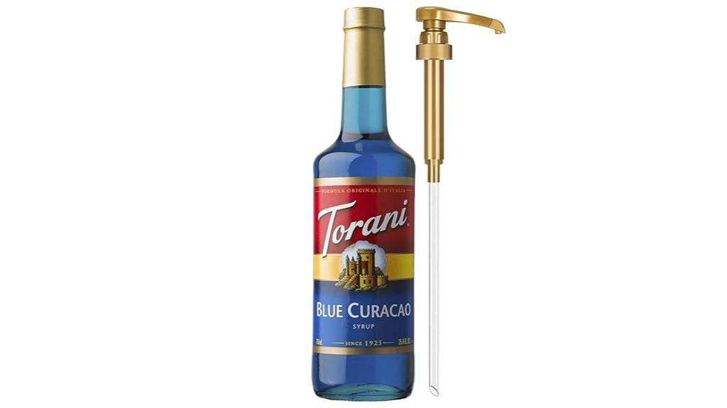 blue curacao syrup bottle