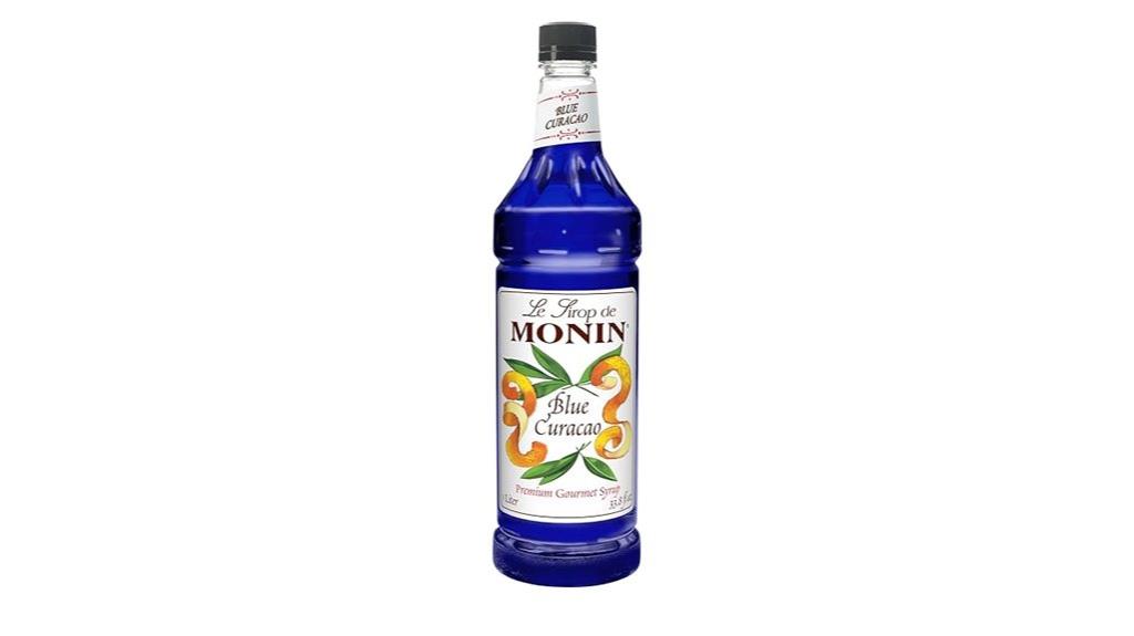blue curacao syrup bottle