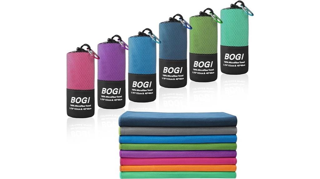 blue microfiber travel towel
