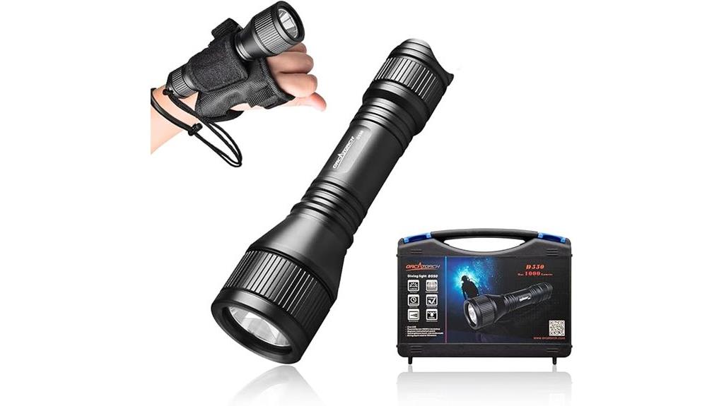 bright underwater diving flashlight