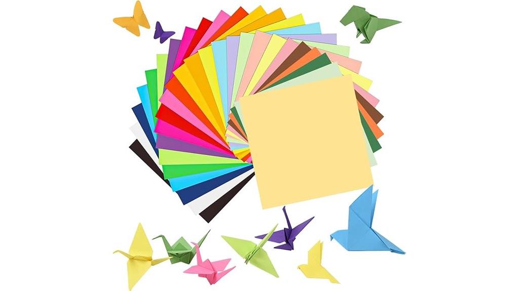 colorful 6 inch origami sheets