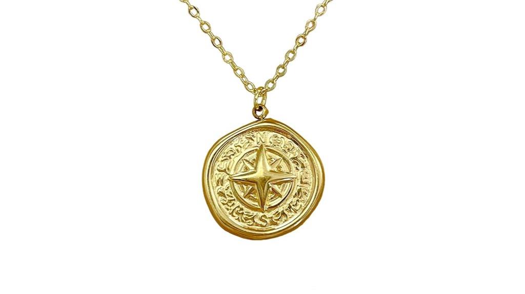 compass necklace with north star