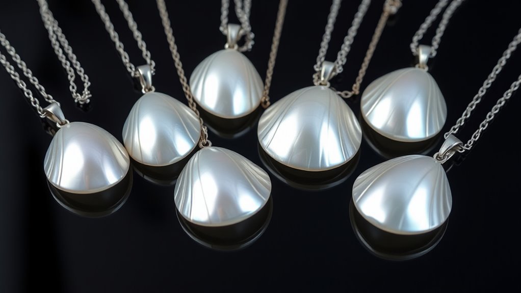 elegant pearlescent shell necklaces