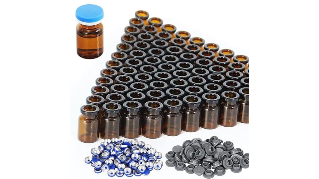 five milliliter amber vials