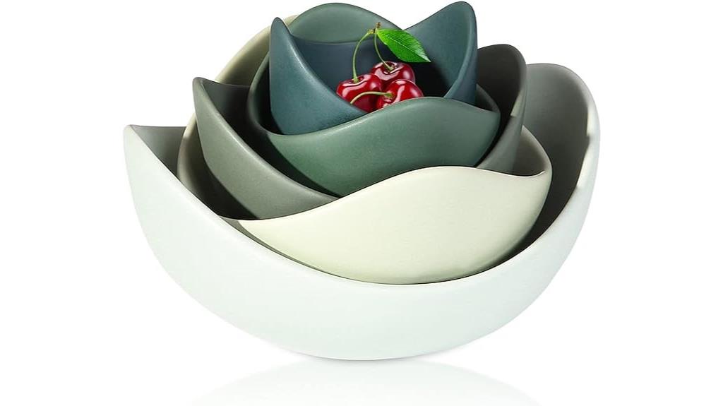 five pack porcelain salad bowls