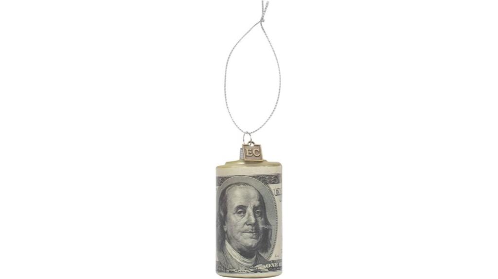 glass christmas money ornament