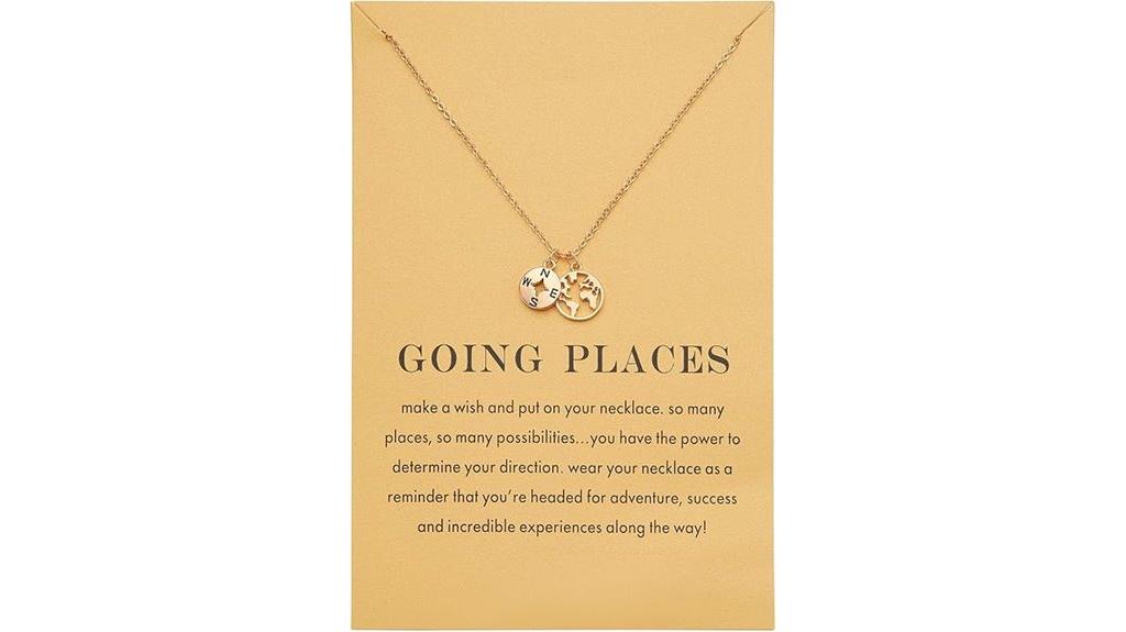 gold plated compass necklace