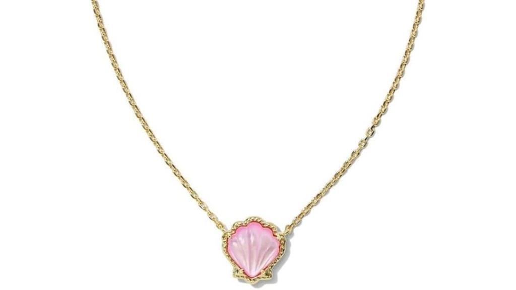 gold shell pendant necklace