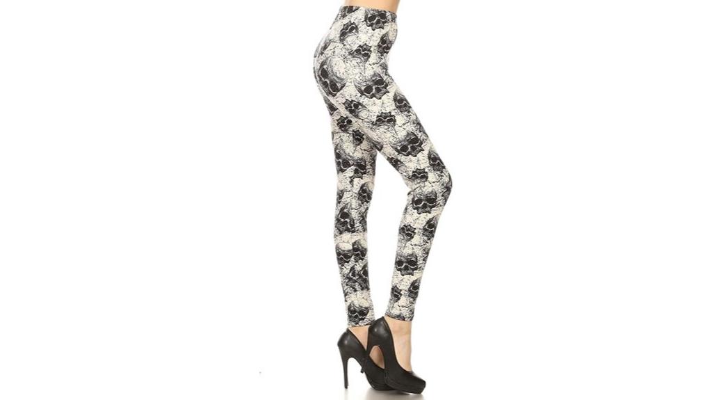 halloween skull print leggings