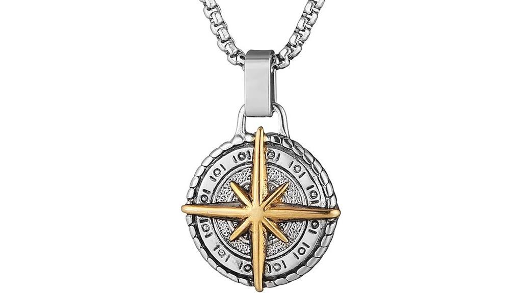 men s nautical compass pendant
