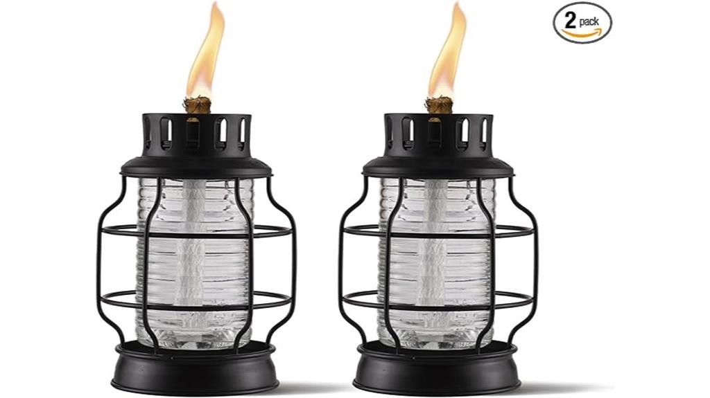 metal tabletop torch lanterns