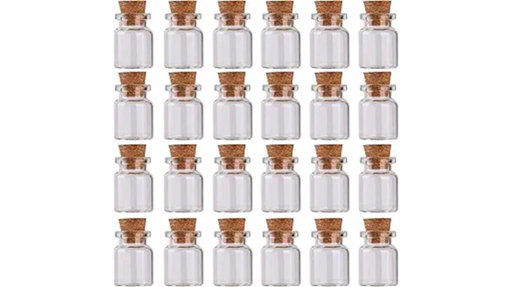 mini glass bottles with cork