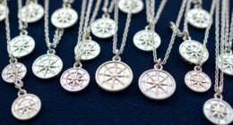 nautical star compass pendant necklaces