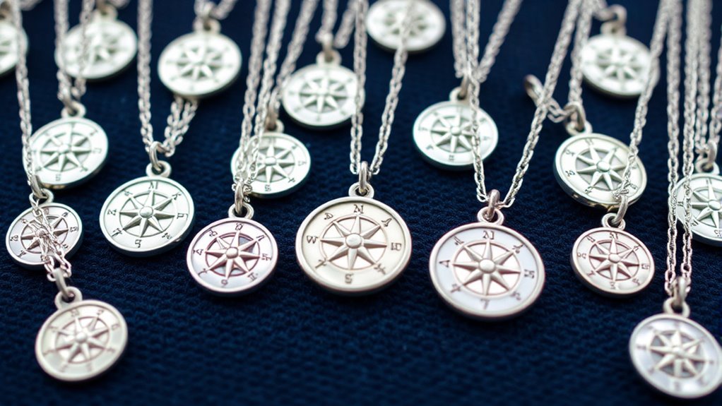 nautical star compass pendant necklaces