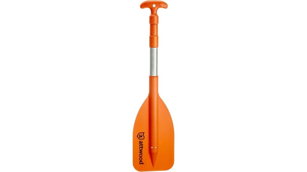 orange telescoping boating paddle