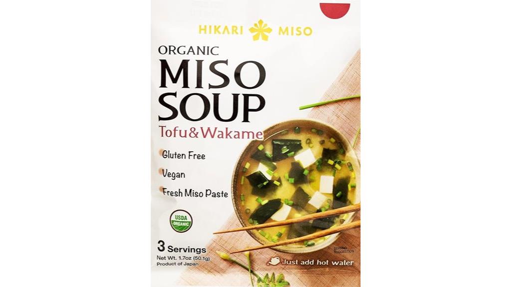 organic tofu wakame soup