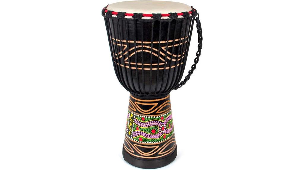 painted mahogany djembe