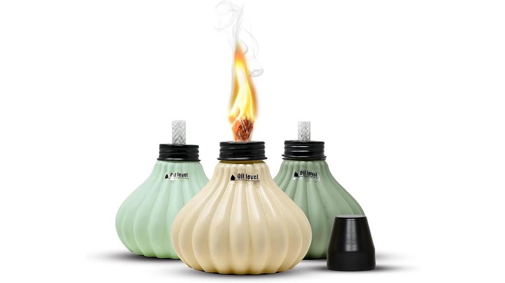 set of three garden torches
