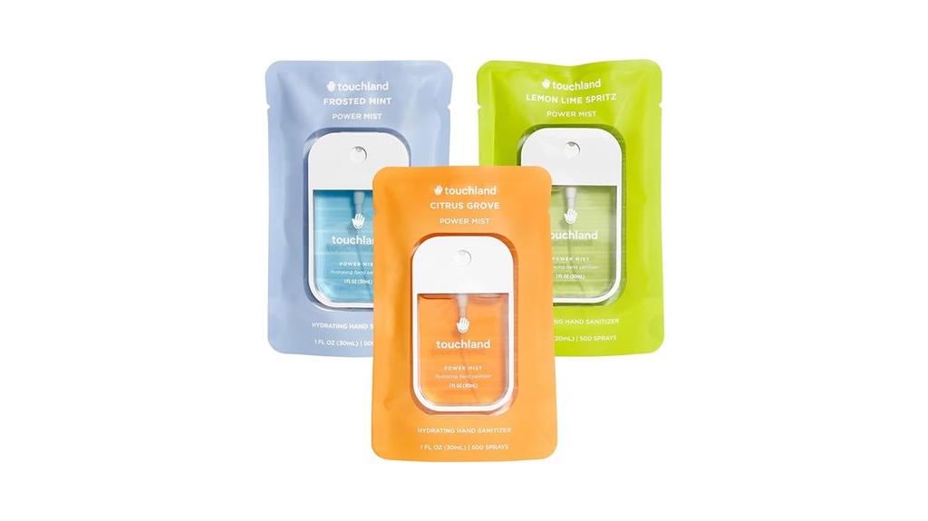 set of three hand sanitizers