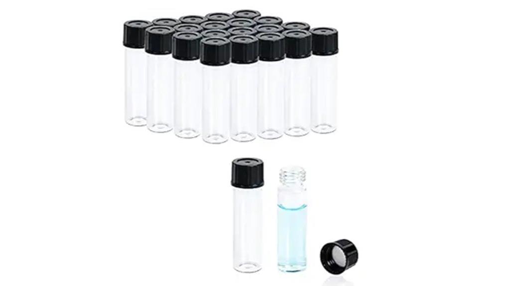 set of twenty glass vials