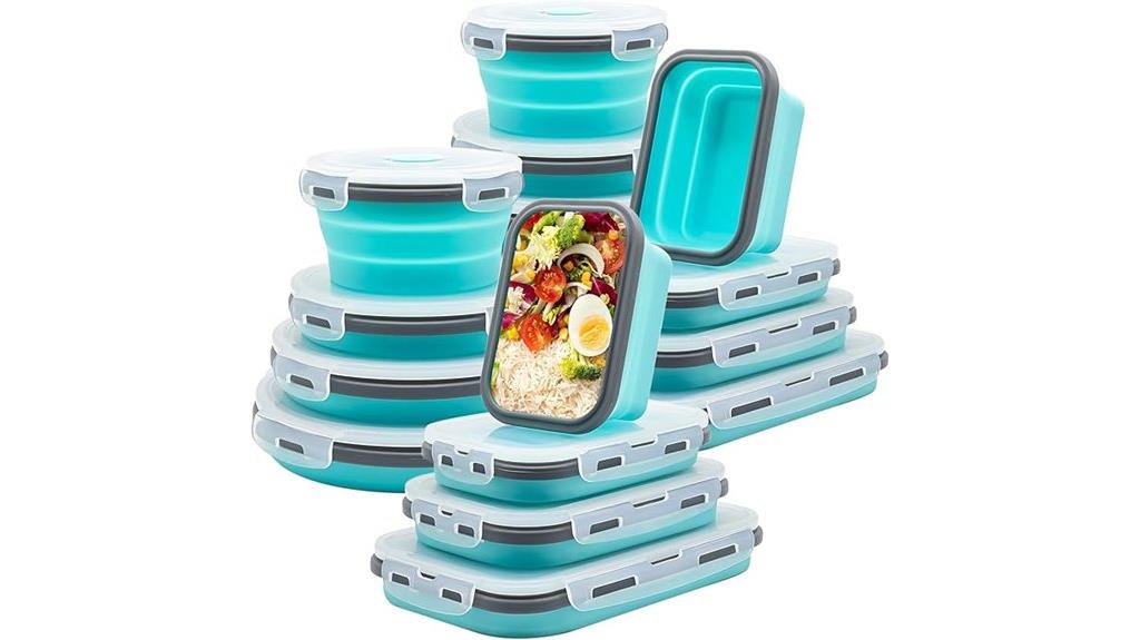 sixteen silicone food containers