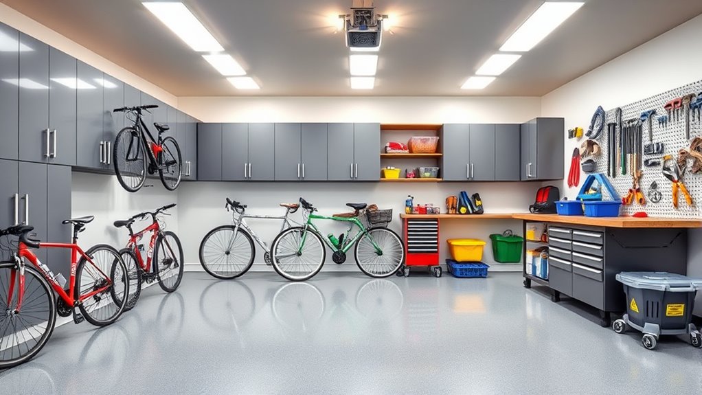 smart garage storage and lighting