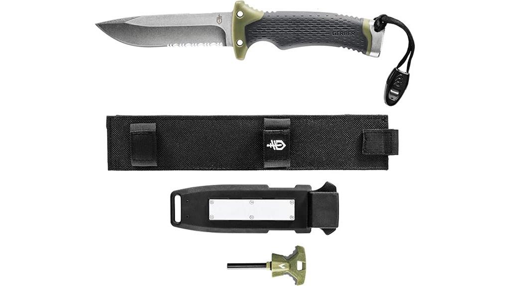 survival knife with accessories