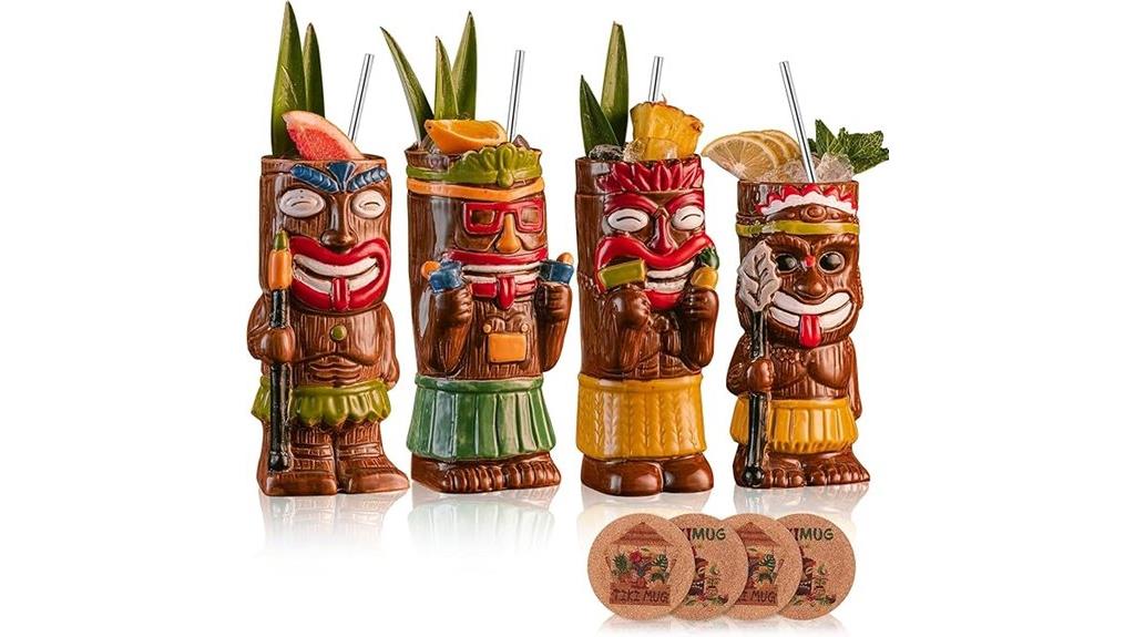 tiki mug cocktail set