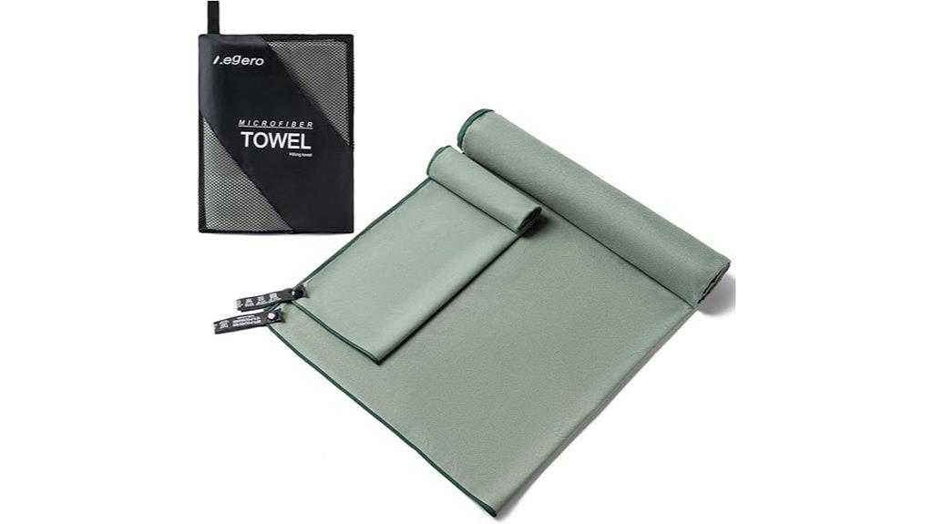 two microfiber travel towels