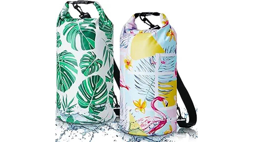 two waterproof floating bags