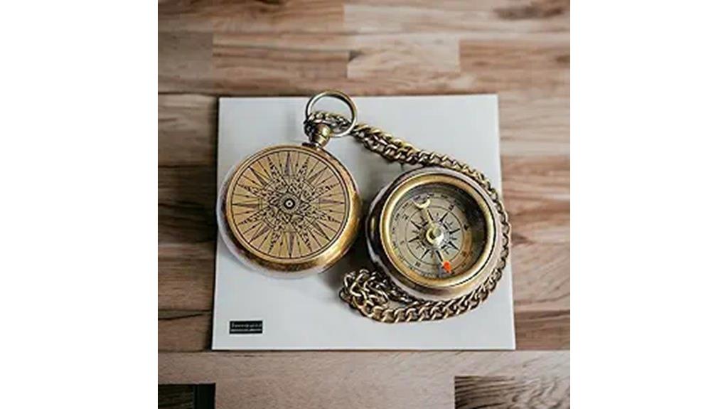 vintage brass hiking compass