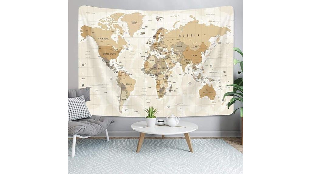 vintage world map tapestry