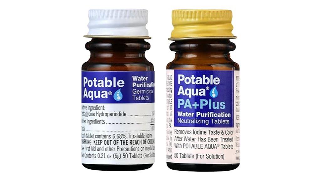 water purification tablets pack