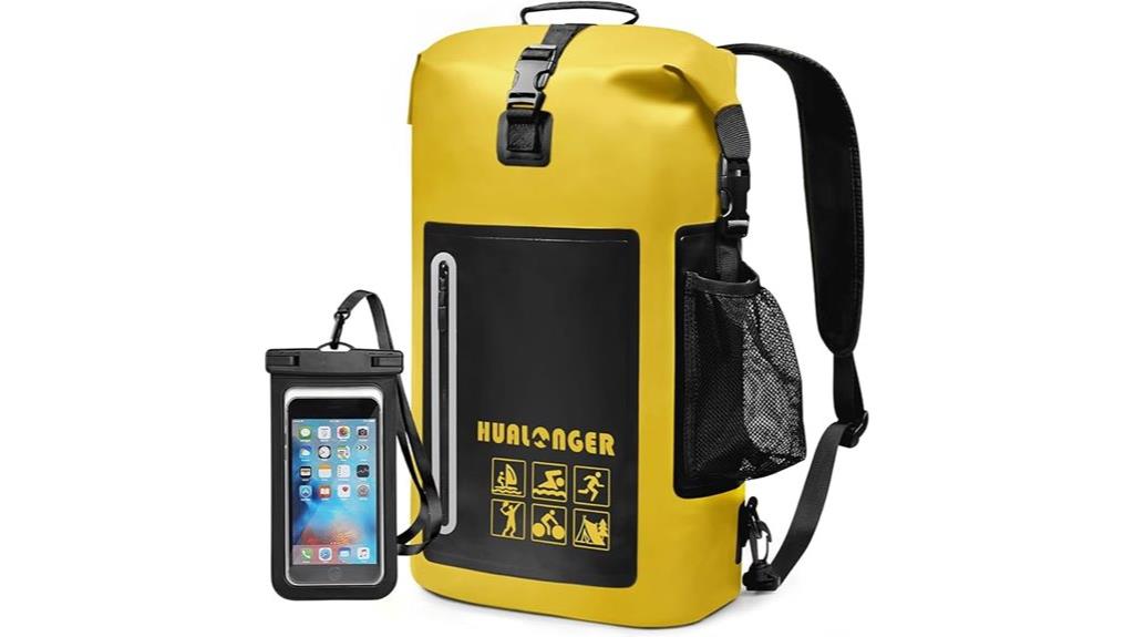 waterproof backpack with phone case