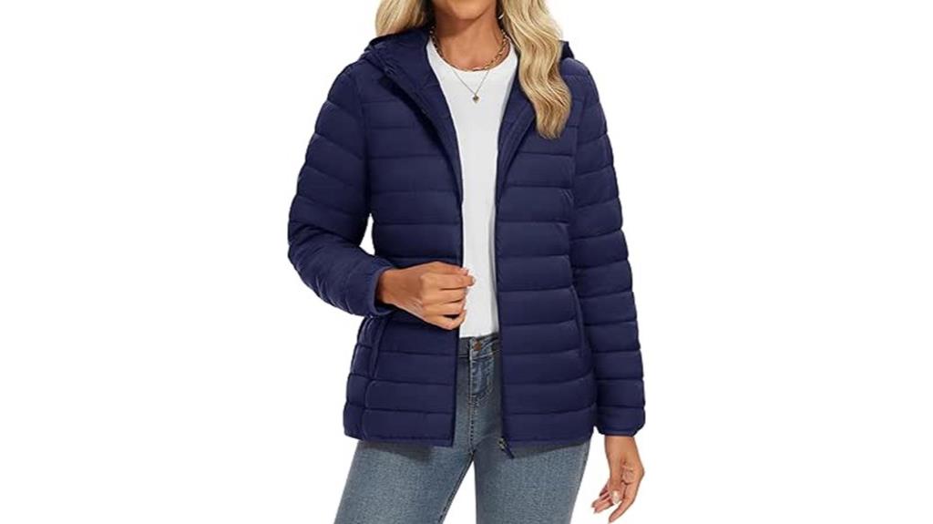 women s puffer hooded jacket