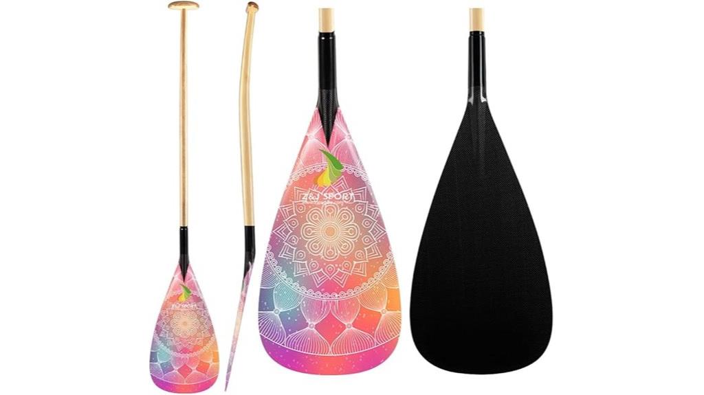 wooden shaft outrigger paddle